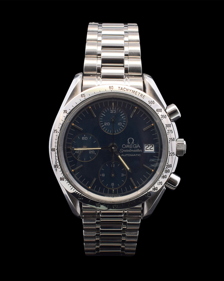 Omega Speedmaster Date Chronograph 39MM Blue Dial Steel Bracelet (3511.80.00)