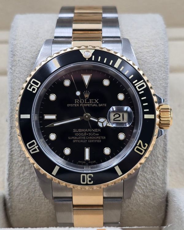 2004 Rolex Submariner Date "Bluesy" 40MM Black Dial Two-Tone Oyster Bracelet (16613)