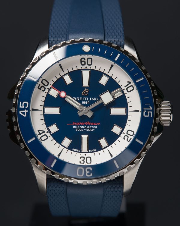 2025 Breitling Superocean 46MM Blue Dial Rubber Strap (A17378E71C1S1)