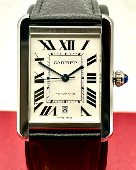 2016 Cartier Tank 31MM Silver Dial Leather Strap (W5200027)