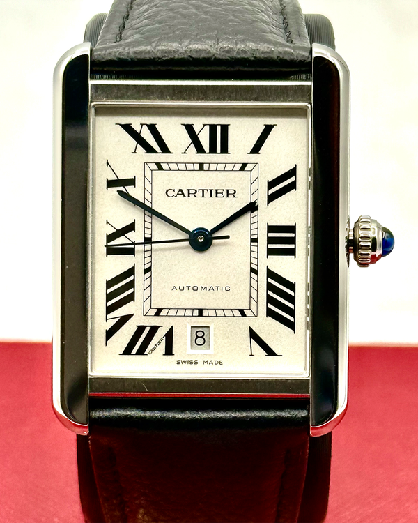 2016 Cartier Tank 31MM Silver Dial Leather Strap (W5200027)