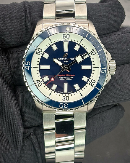 2025 Breitling Superocean 42MM Blue Dial Steel Bracelet (A17375E71C1A1)