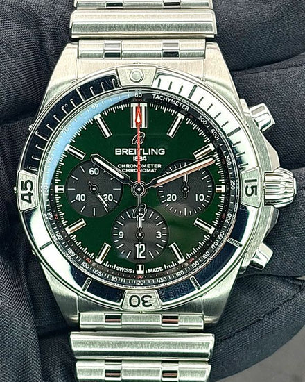 2021 Breitling Chronomat 42MM Green Dial Steel Bracelet (AB0134)