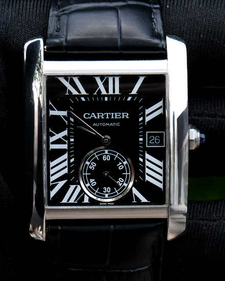2019 Cartier Tank MC 34MM Black Dial Leather Strap (W5330004)