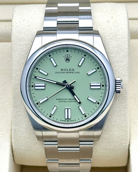 2025 Rolex Oyster Perpetual 41MM Pistachio Dial Oyster Bracelet (134300)