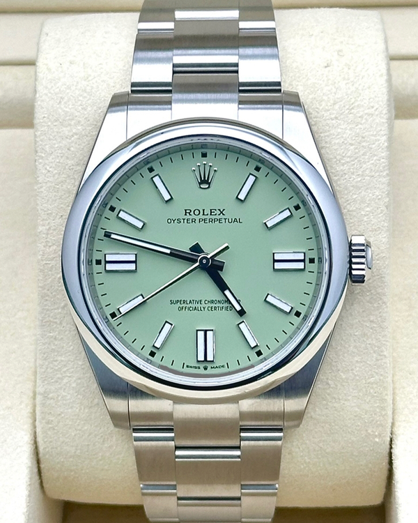 2025 Rolex Oyster Perpetual 41MM Pistachio Dial Oyster Bracelet (134300)