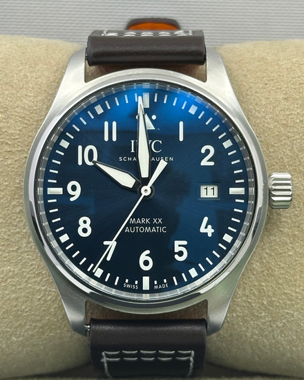 IWC Schaffhausen Pilot Mark XX 40MM Blue Dial Leather Strap (IW328203)