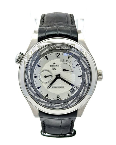 Zenith Elite 39MM Silver Dial Leather Strap (03.0520.687)