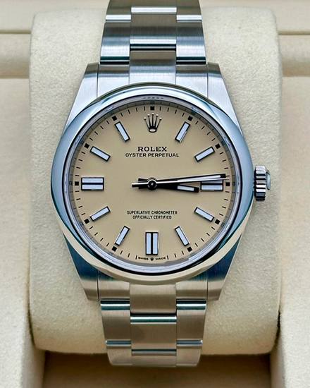 2026 Rolex Oyster Perpetual 41MM Beige Dial Oyster Bracelet (134300)