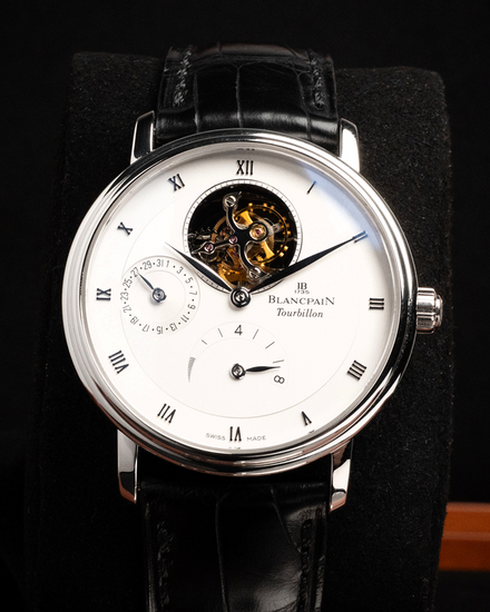 2016 Blancpain Villeret 37.5MM White Dial Leather Strap (6025-1542-55B)
