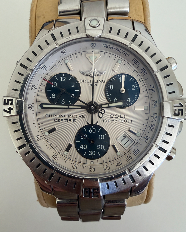 Breitling Colt Chronograph 38MM Quartz Silver Dial Steel Bracelet (A73350)