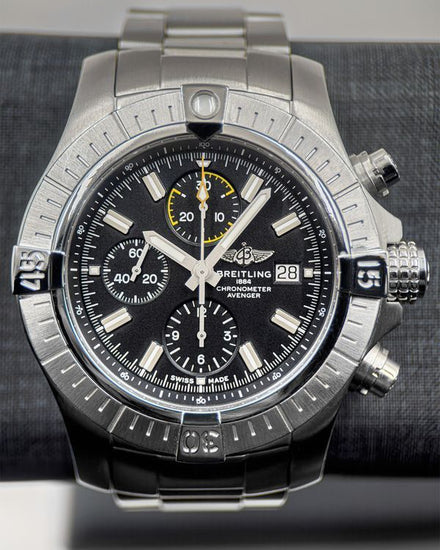 No Reserve - 2019 Breitling Avenger Chronograph 45MM Black Dial Steel Bracelet (A13317101B1A1)