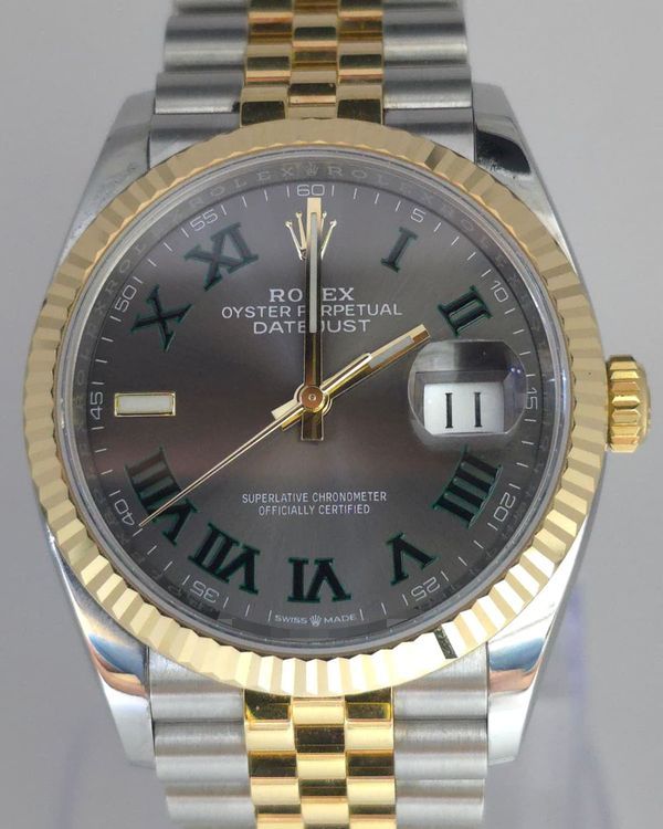 2021 Rolex Datejust "Wimbledon" 36MM Slate Dial Two-Tone Jubilee Bracelet (126233)