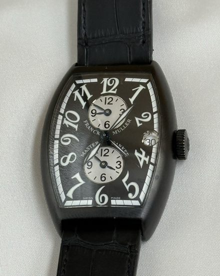 No Reserve - Franck Muller Cintrée Curvex 32MM Black Dial Leather Strap (5850MBNR)