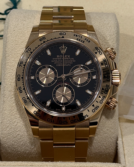 2017 Rolex Cosmograph Daytona 40MM Black Dial Rose Gold Oyster Bracelet (116505)