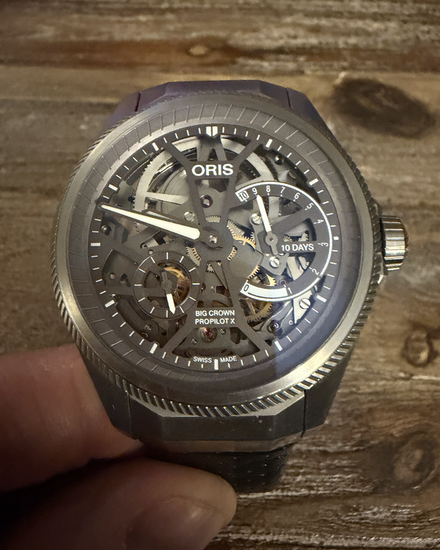 Oris Big Crown ProPilot X Calibre 115 44MM Skeleton Dial Leather Strap (01 115 7759 7153-Set5 22 04TLC)