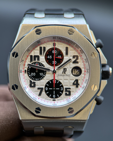 Audemars Piguet Royal Oak Offshore Chronograph 42MM Silver Dial Rubber Strap (26170ST)