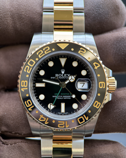 2012 Rolex GMT-Master II 40MM Black Dial Two-Tone Oyster Bracelet (116713LN)