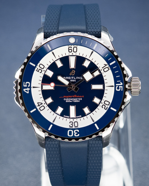 2026 Breitling Superocean 46MM Blue Dial Rubber Strap (A17378)