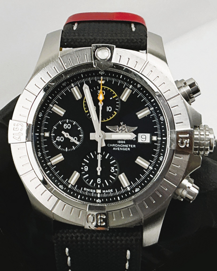 2023 Breitling Avenger 45MM Black Dial Leather Strap (A13317)