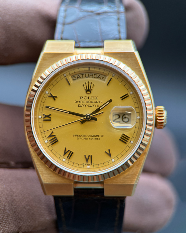 Rolex Day-Date Oysterquartz 36MM Quartz Champagne Dial Leather Strap (19018)