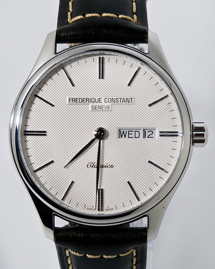 No Reserve - Frederique Constant Classics 40MM Quartz White Dial Aftermarket Leather Strap (FC-225XB4/5/6)