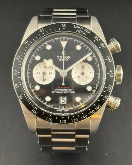 Tudor Black Bay Chrono "Reverse Panda" 41MM Black Dial Steel Bracelet (79360N)