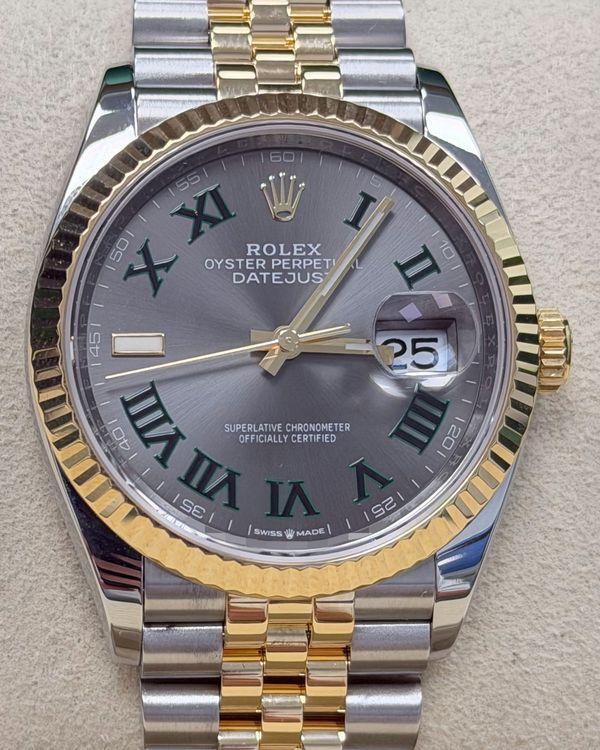 2021 Rolex Datejust "Wimbledon" 36MM Slate Dial Two-Tone Jubilee Bracelet (126233)