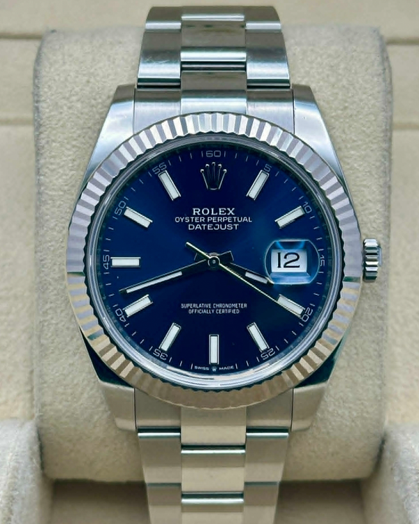 2021  Rolex Datejust 41MM Blue Dial Oyster Bracelet (126334)