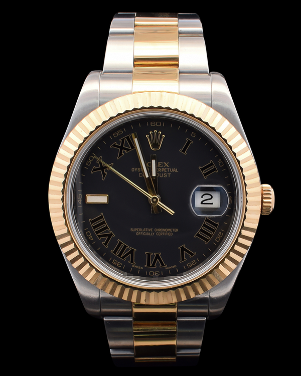 Rolex Datejust II 41MM Black Dial Two-Tone Oyster Bracelet (116333)