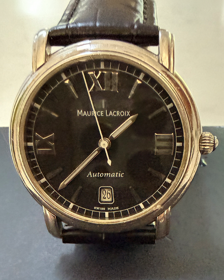 2002 Maurice Lacroix Pontos 38MM Black Dial Leather Strap (68775)