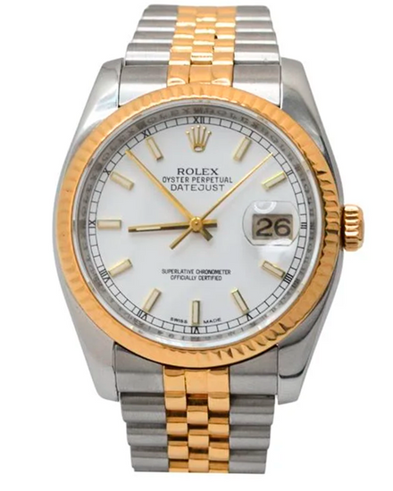 Rolex Datejust 36MM White Dial Two-Tone Jubilee Bracelet (116233)