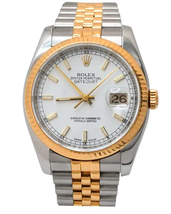Rolex Datejust 36MM White Dial Two-Tone Jubilee Bracelet (116233)