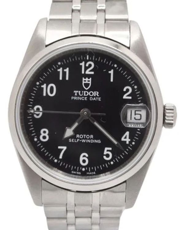 Tudor Prince Date 32MM Black Dial Steel Bracelet (72000)