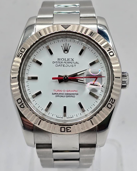 2006 Rolex Datejust Turn-O-Graph 36MM White Dial Oyster Bracelet (116264)