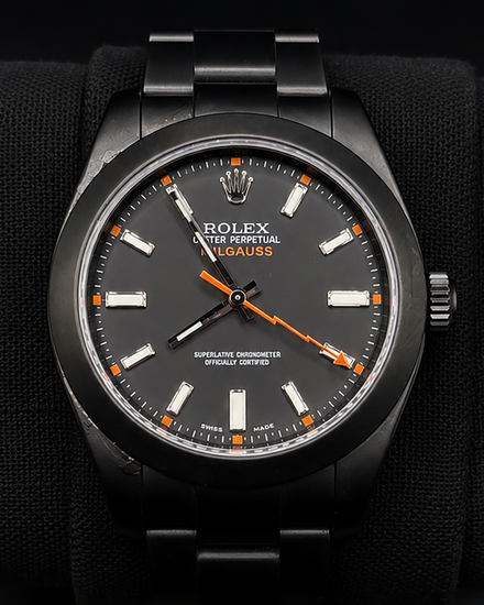 2020 Rolex Milgauss "Black Venom" L.E. 40MM Black Dial Aftermarket Oyster Bracelet (116400)