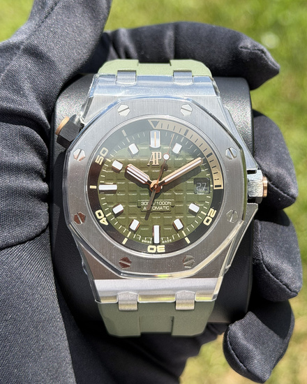 2022 Audemars Piguet Royal Oak Offshore 42MM Green Dial Rubber Strap (15720ST.OO.A052CA.01)
