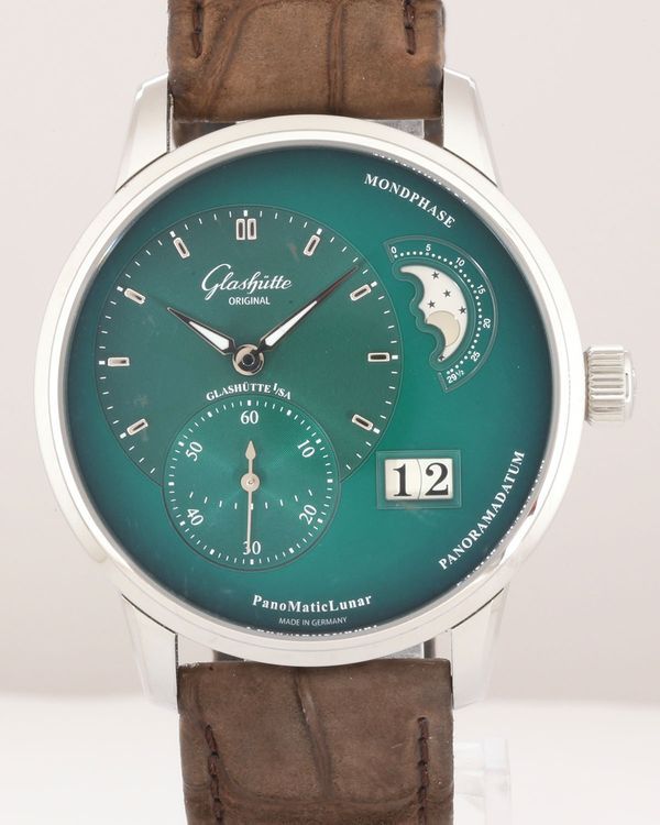 2026 Glashütte Original PanoMaticLunar 40MM Green Dial Leather Strap (1-90-02-13-32-62)