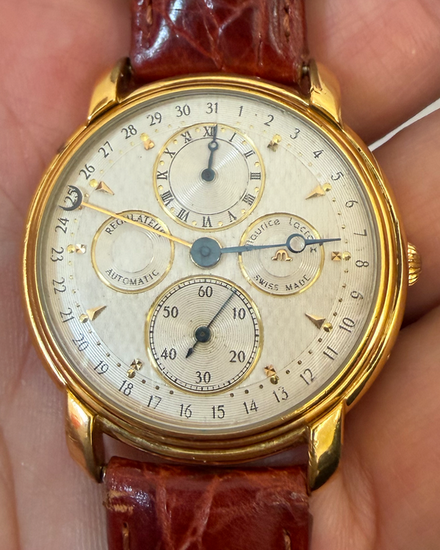 Maurice Lacroix Vintage 38MM Silver Dial Leather Strap (19275)
