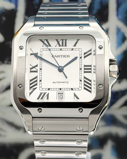 2020 Cartier Santos De Cartier 37MM Silver Dial Steel Bracelet (WSSA0018)