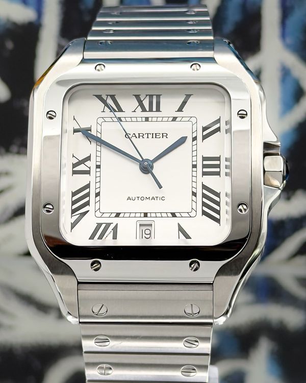 2020 Cartier Santos De Cartier 39.8MM Silver Dial Steel Bracelet (WSSA0018)