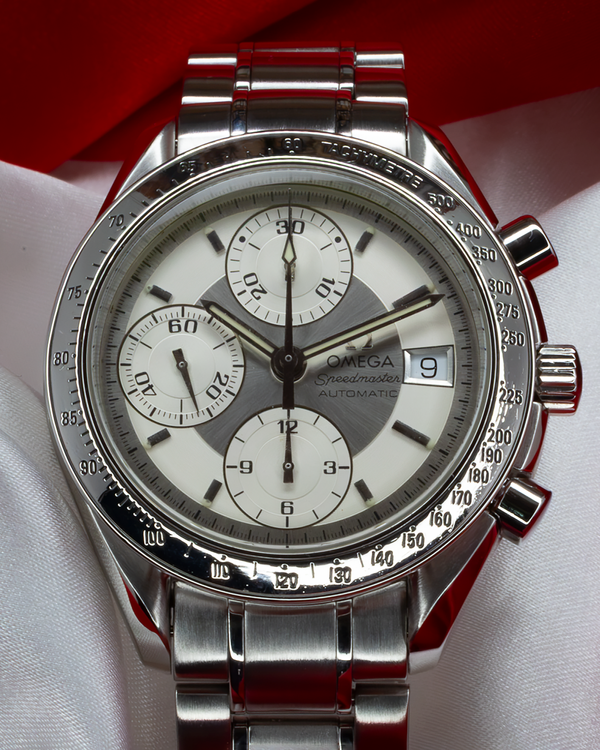 No Reserve - 2013 Omega Speedmaster Date 39MM Silver Dial Steel Bracelet (3513.30.00)