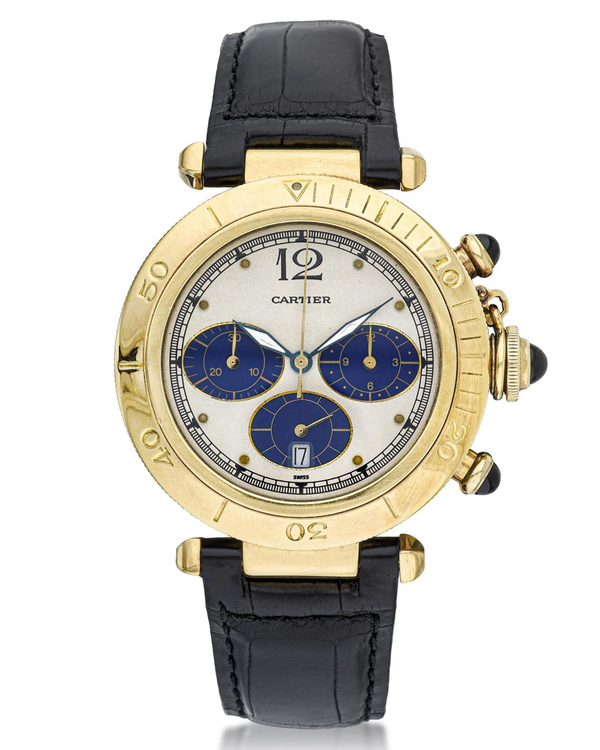 Cartier Pasha De Cartier 39MM Quartz Cream Dial Leather Strap (30009)