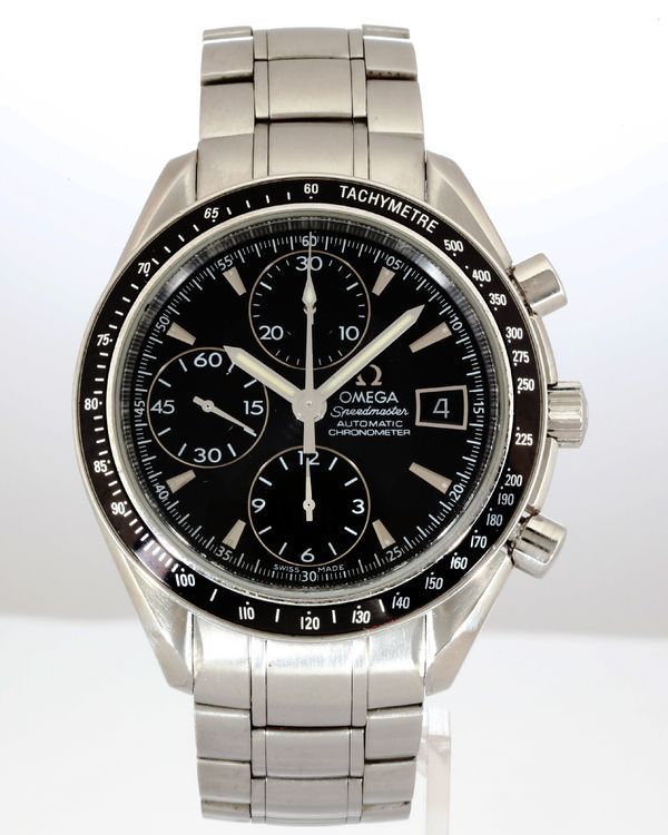 No Reserve - 2007 Omega Speedmaster Date 40MM Black Dial Steel Bracelet (3210.50.00)