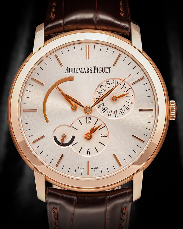 2016 Audemars Piguet Jules Audemars Dual Time 41MM Silver Dial Leather Strap (26380OR.OO.D088CR.01)