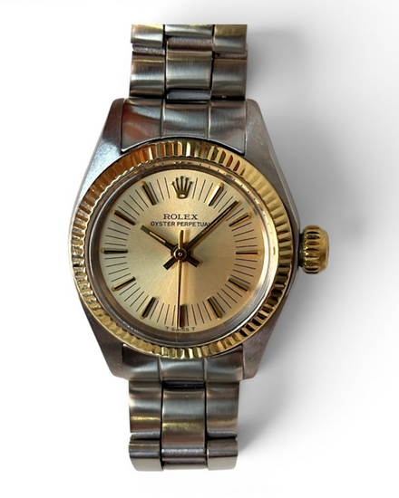 Rolex Oyster Perpetual 26MM Champagne "Radial" Dial Oyster Bracelet (6719)