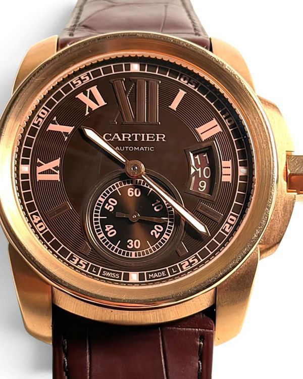 Cartier Calibre de Cartier 42MM Brown Dial Leather Strap  (W7100007)