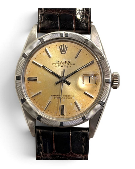 Rolex Datejust 34MM Champagne Dial Leather Strap (1501)