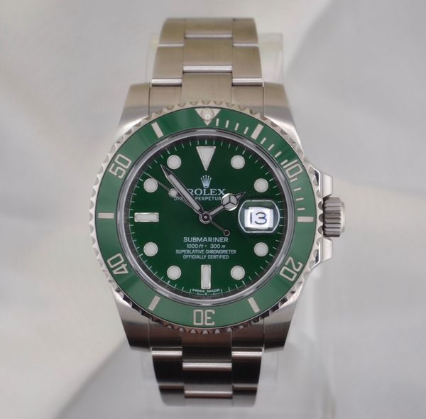 No Reserve - 2015 Rolex Submariner Date "Hulk" 40MM Green Dial Oyster Bracelet (116610LV)