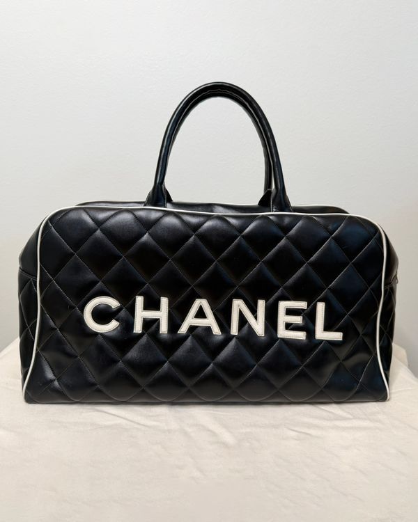 Chanel Matelassé Boston Bag Leather Gold-Tone Hardware (Boston)